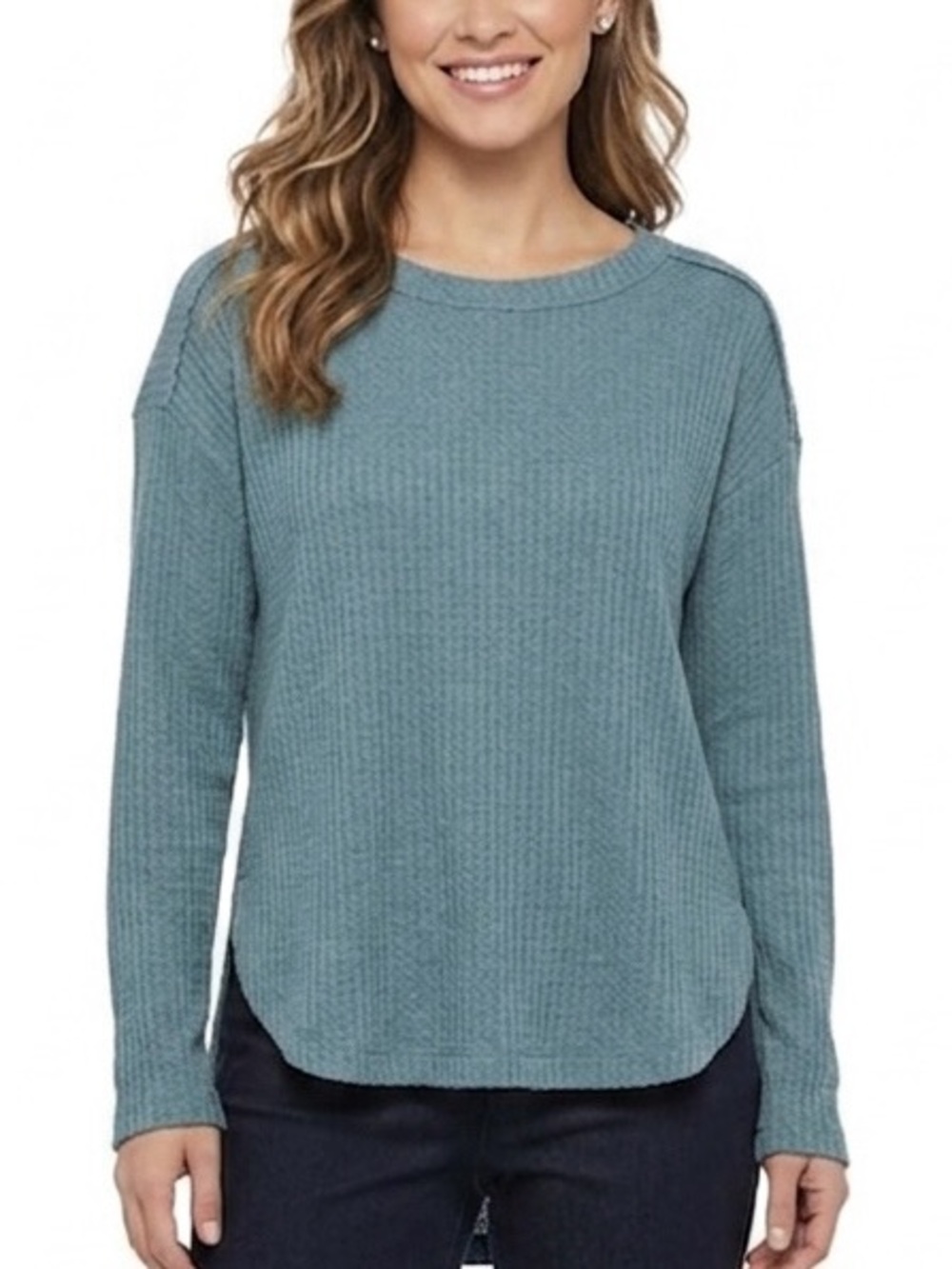Artistic Works by Lee Long Sleeve Hi Low Waffle Knit Petite Small Medium - Picture 1 of 10